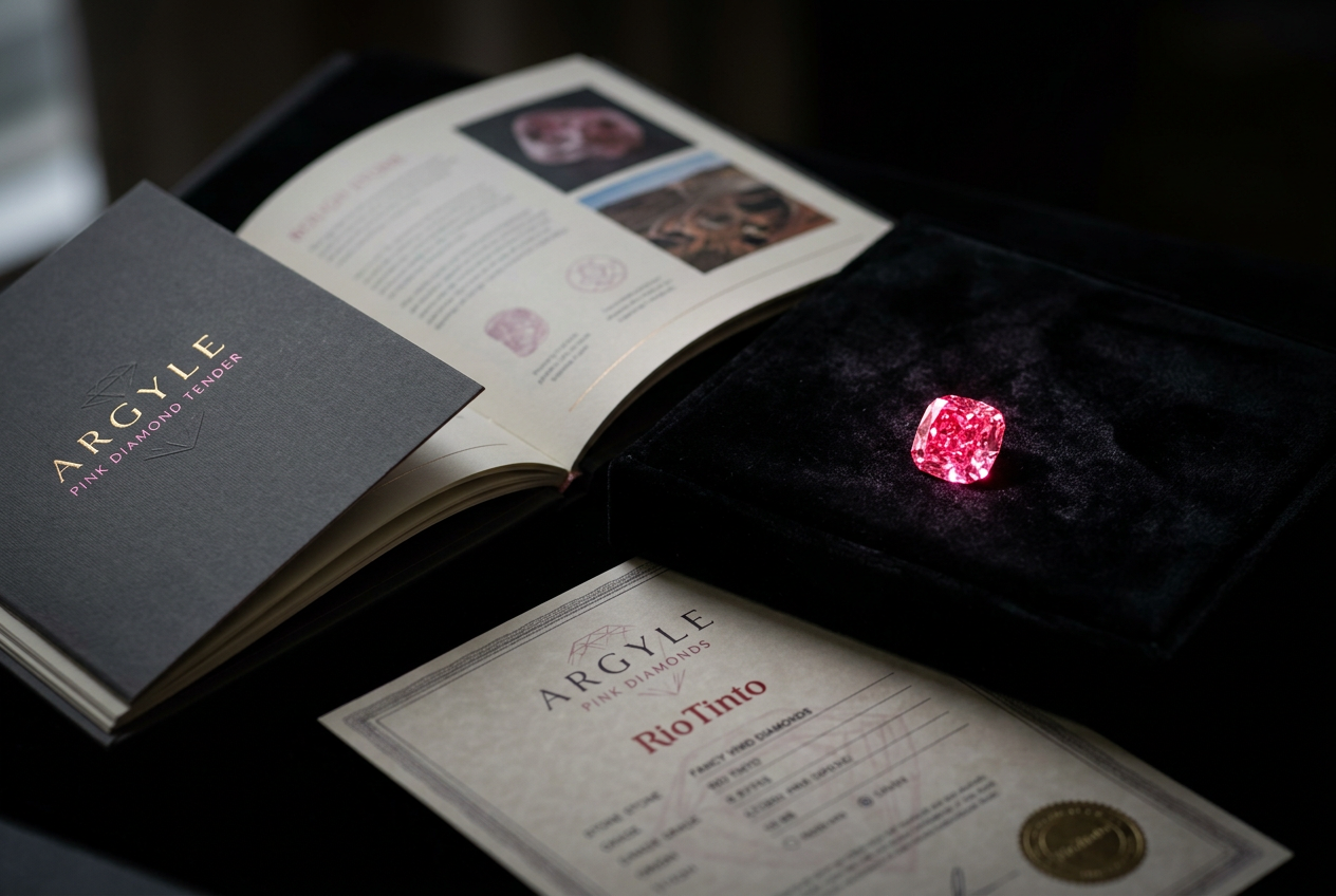Argyle Pink Diamond tender certificate and provenance documentation