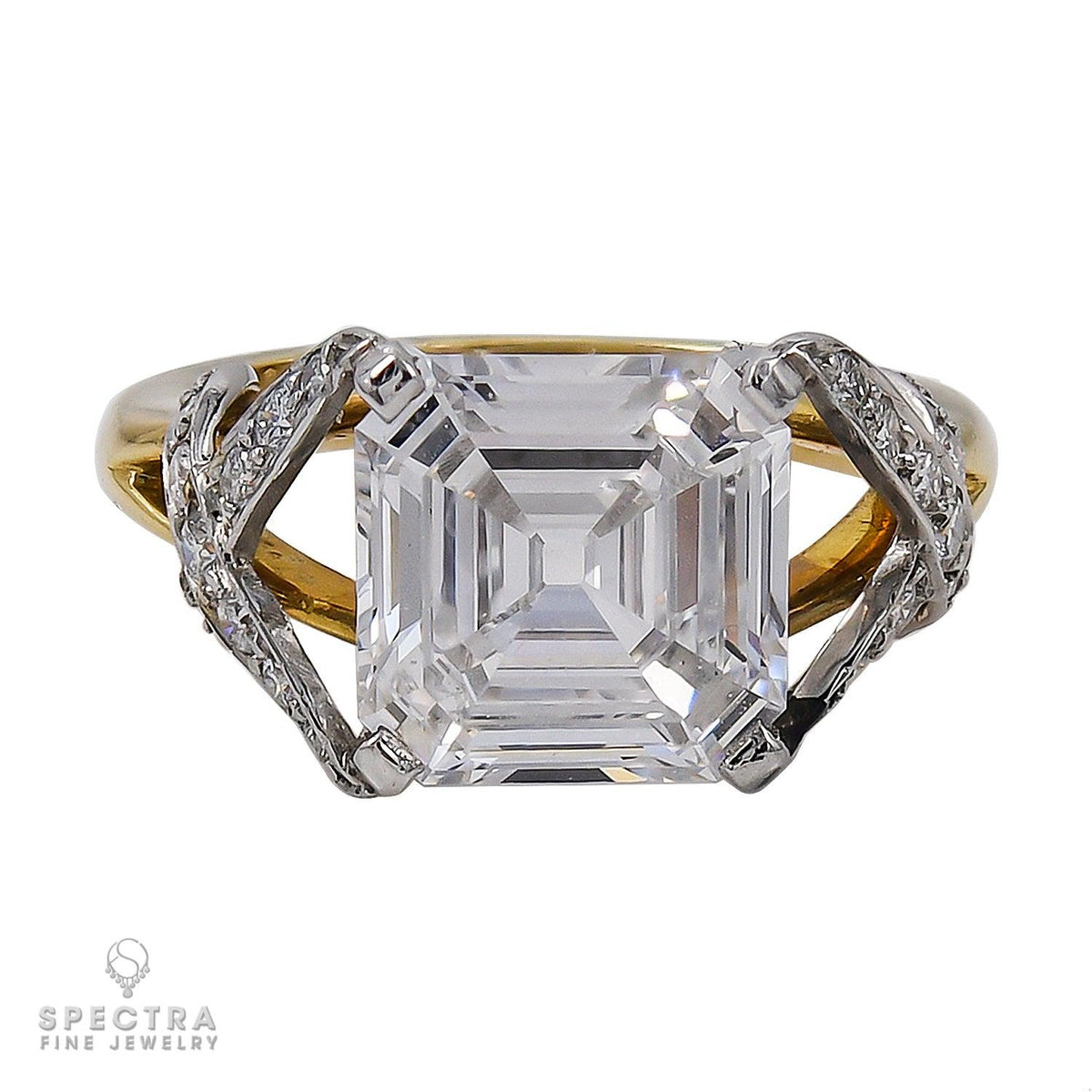 Tiffany & Co. Schlumberger Step-Cut Diamond Engagement Ring