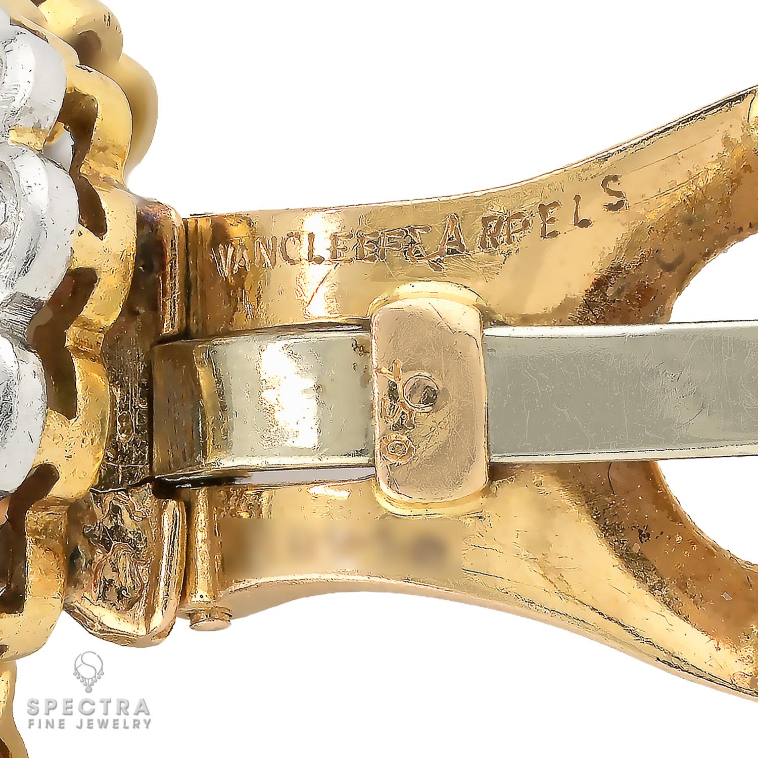 Van Cleef & Arpels hallmarks on gold earrings