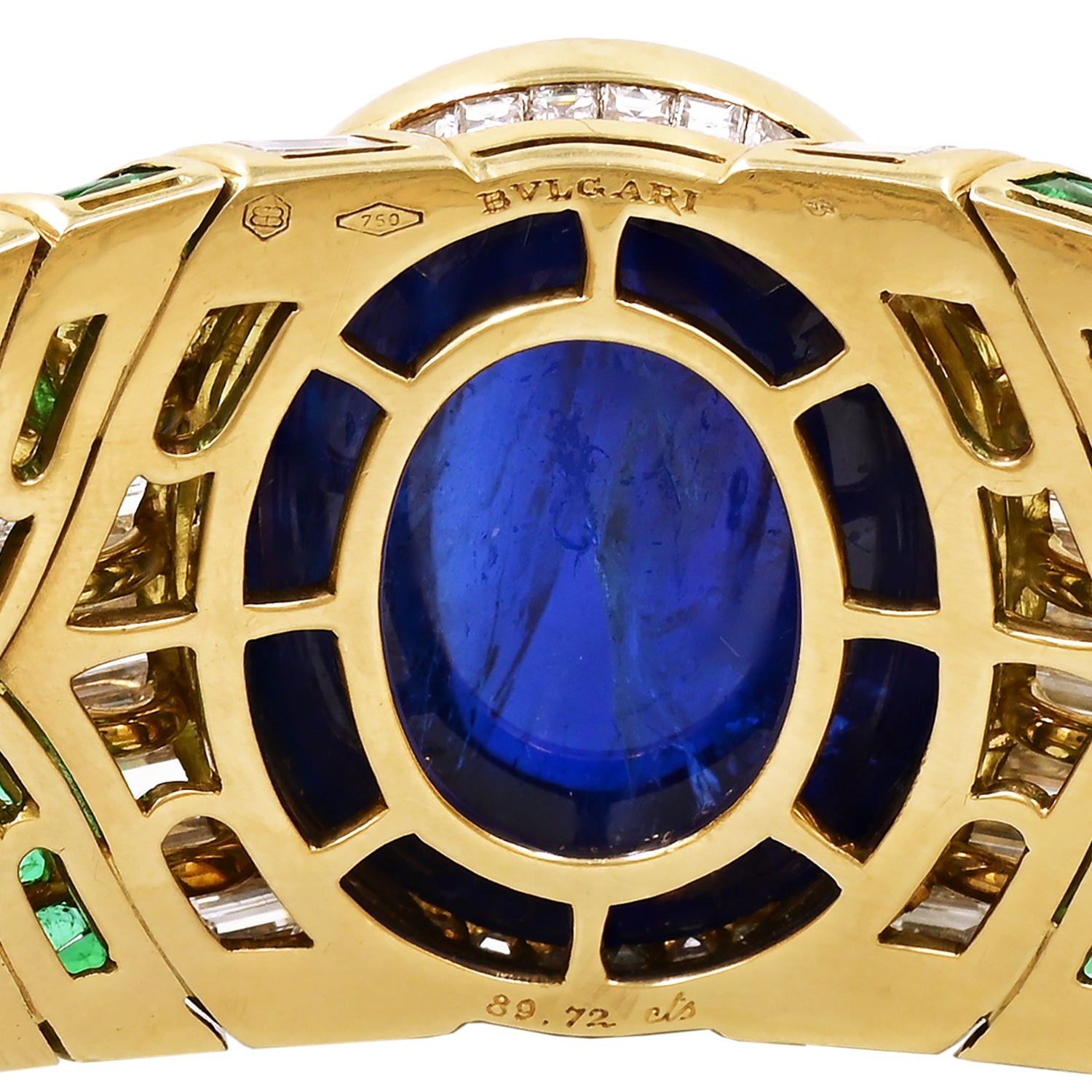 Bulgari sapphire bangle 18K gold hallmarks